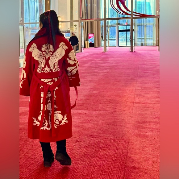 Farm Rio Helen Floral Fleece Coat Festive Season Modern Winter Wardrobe - Picture 2 of 15